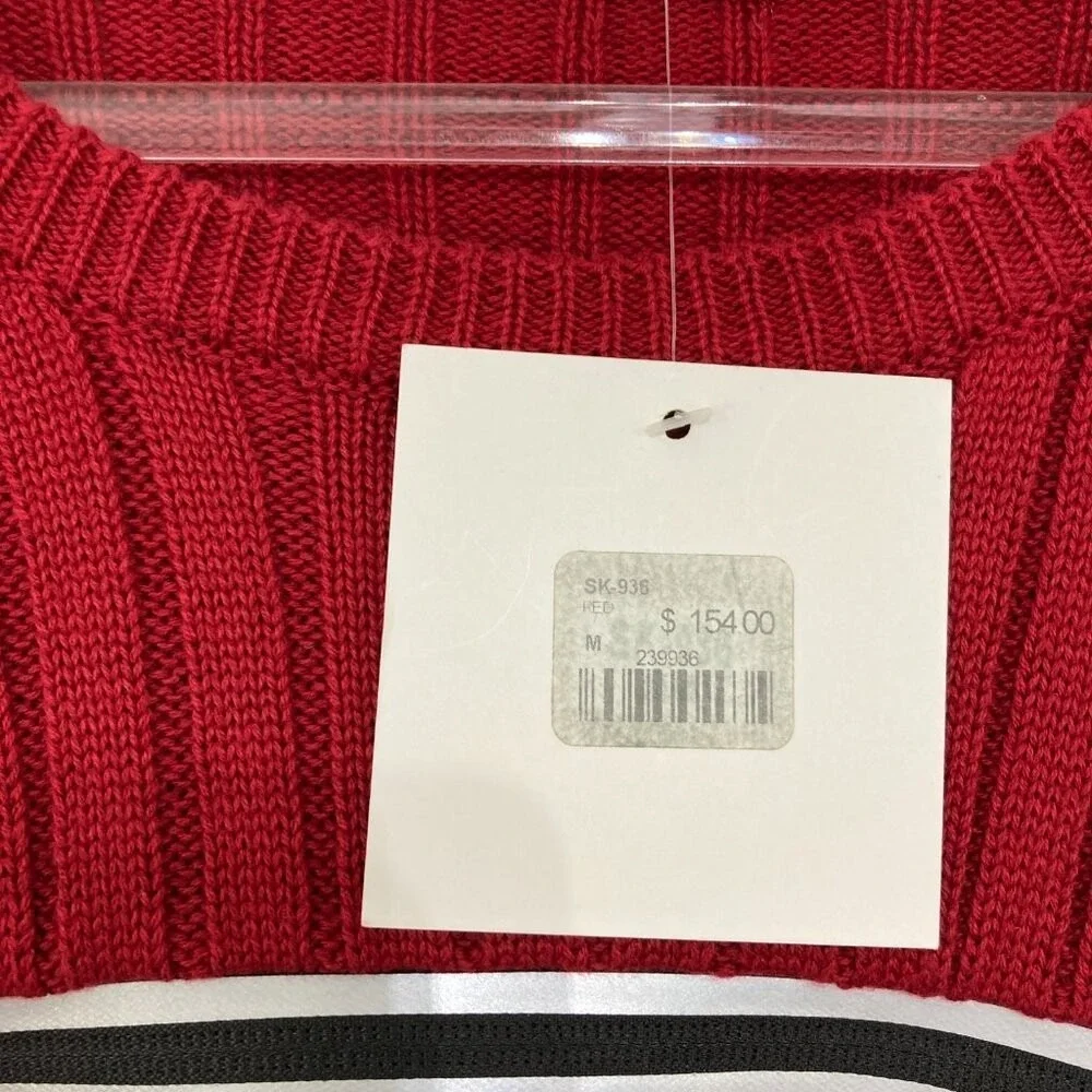 New‎ Seek the Label Medium Red Rib Knit Flare Sleeve Zipper Detail Crop Sweater